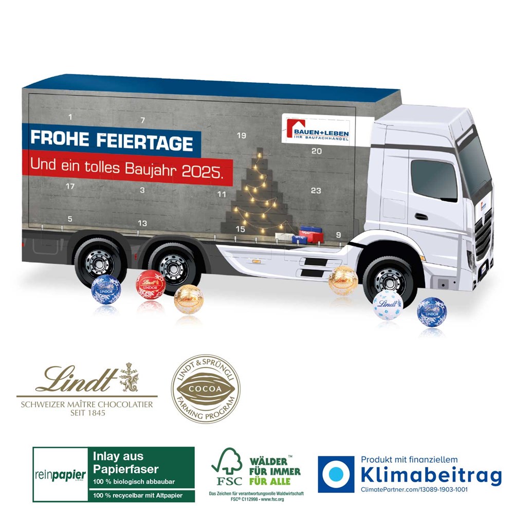 3D Adventskalender Lindt „LKW“ Organic